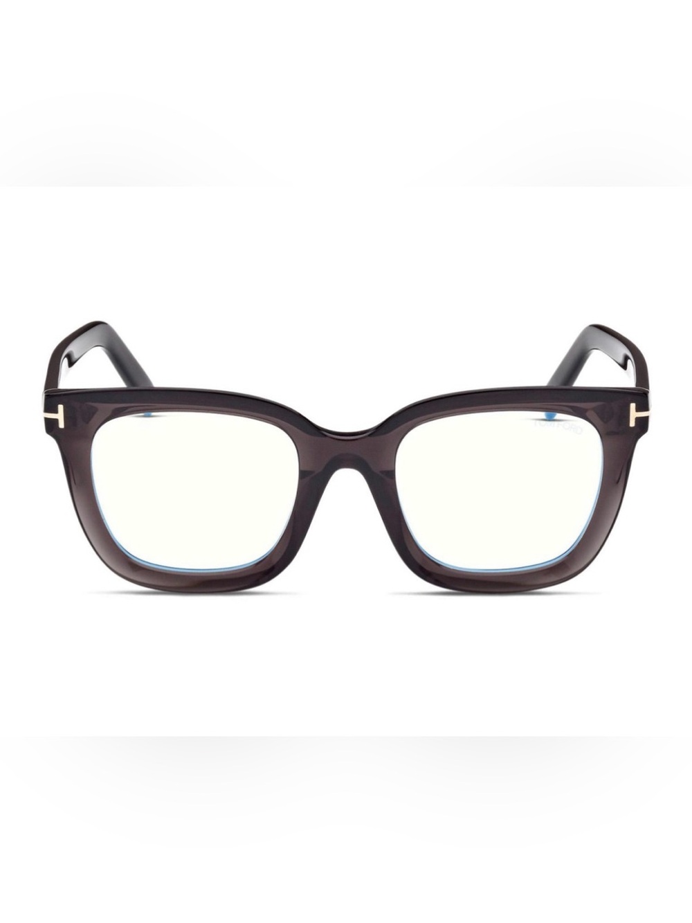 Tom Ford Oversized Square Acetate Glasses in Gray with Gold T

TF5880-B Gray